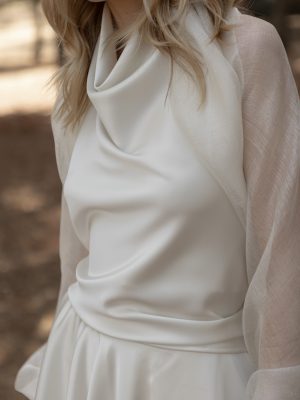 vestido de novia con escote halter