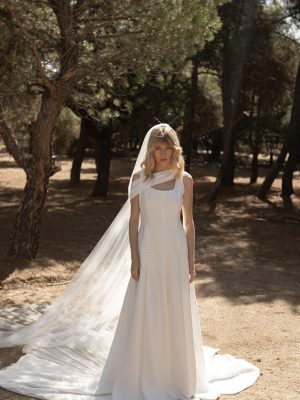 vestido de novia de tweed