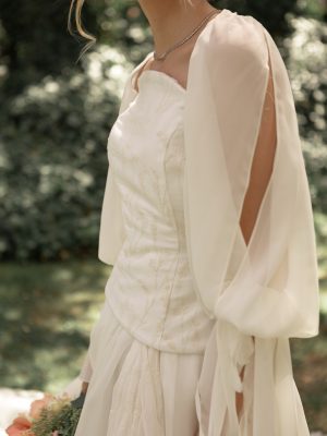 vestido de novia drapeado