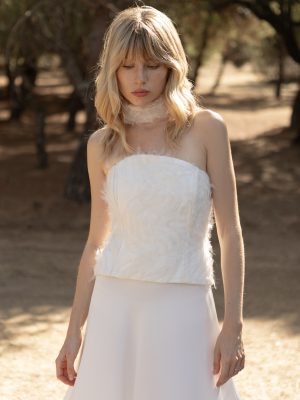 pantalón de crepé para novia